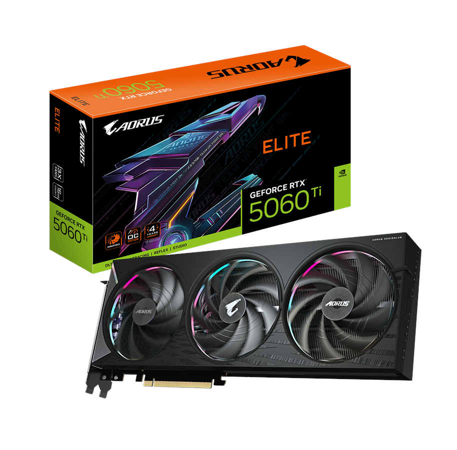 Grafikkarte - GIGABYTE GeForce RTX 5060 Ti AORUS Elite - 16GB GDDR7 RAM - Grafikkarte - GV-N506TAORUS E-16GD