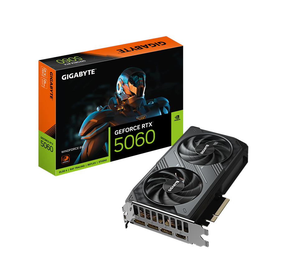 Grafikkarte - GIGABYTE GeForce RTX 5060 WindForce 2 - 8GB GDDR7 RAM - Grafikkarte - GV-N5060WF2-8GD