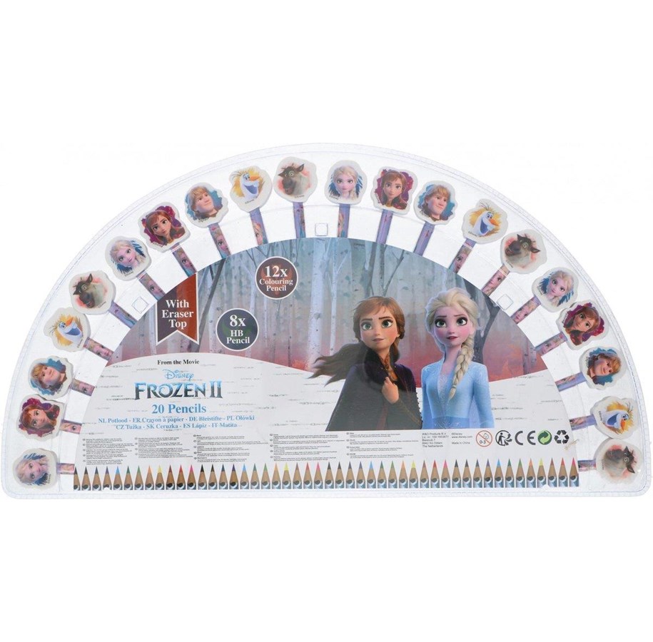 Utensilien zum Schreiben und Zeichnen - Frozen 20-pack pencils w/eraser toppers - 017407020