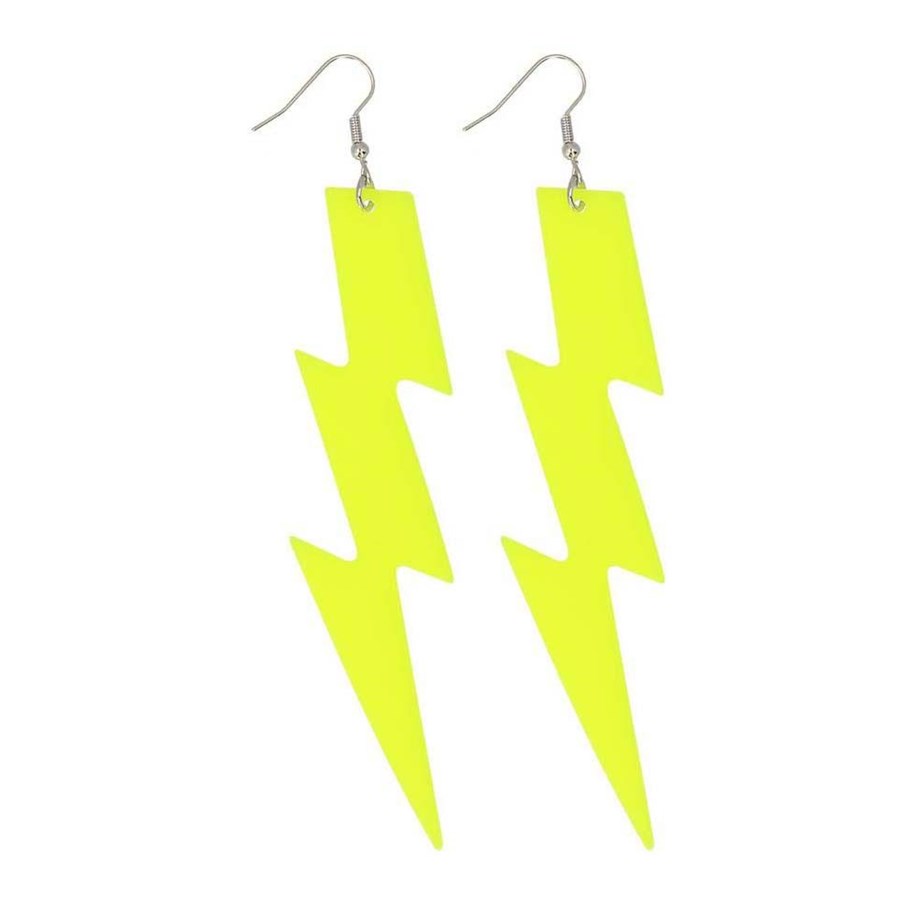 Kostüme - Boland - Earrings Flash Neon Yellow - 64434