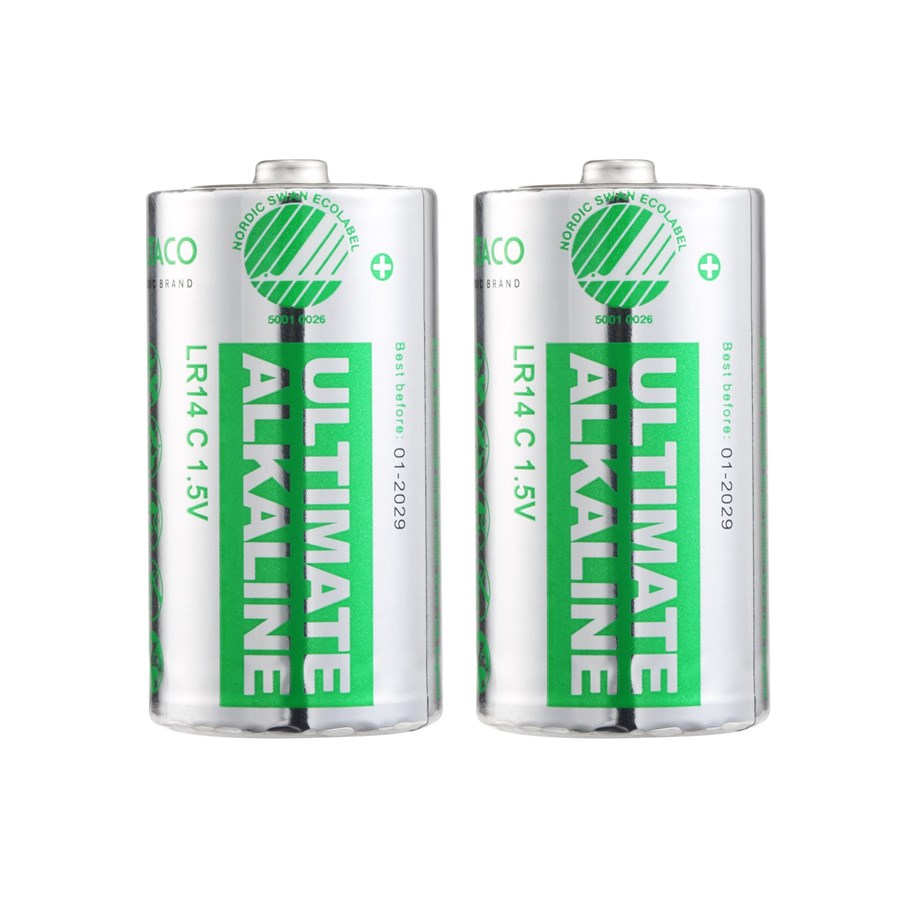 Batterien und Akkus - Deltaco Ultimate battery - Nordic Swan ecolabelled - 2 x LR14 / C type - Alkaline - ULT-LR14-2P