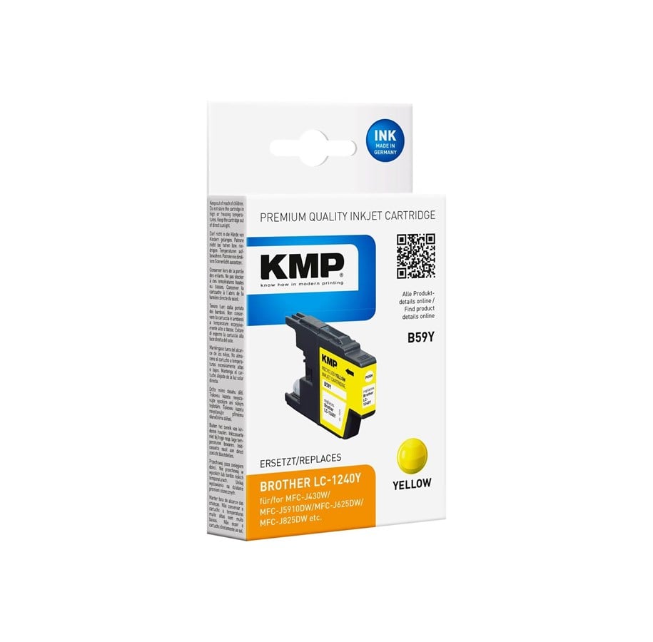 Druckerzubehör - Tinte & Toner - KMP B59Y - yellow - compatible - remanufactured - ink cartridge (alternative for: Brother LC1240Y) - 1524,4809