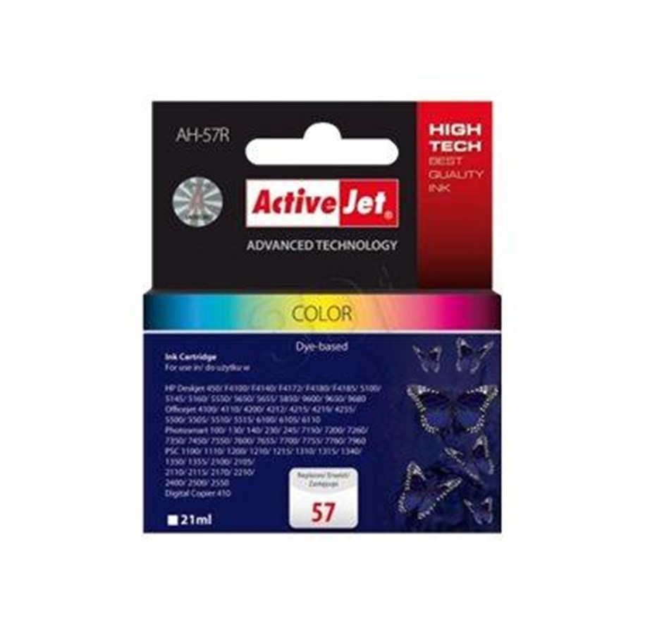 Druckerzubehör - Tinte & Toner - ActiveJet AH-57R - colour (cyan magenta yellow) - compatible - refurbished - ink cartridge (alternative for: HP 57) - EXPACJAHP0010