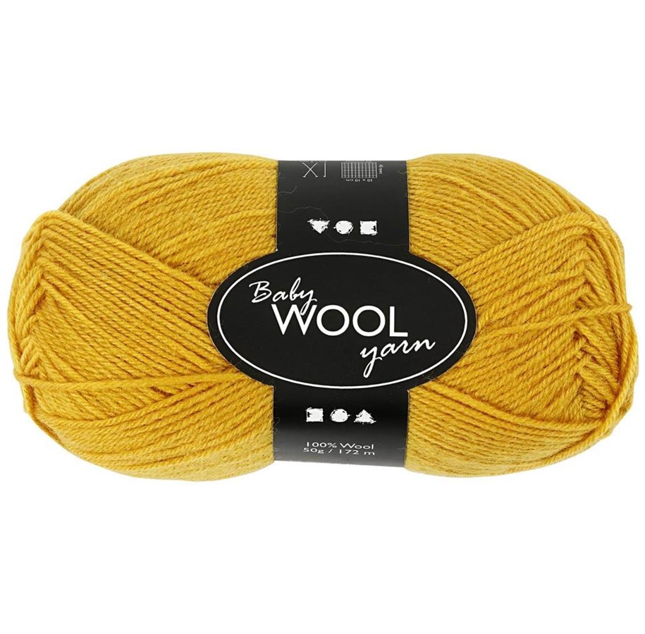 Garn & Zubehör - Creativ Company - Baby Yarn Dark Yellow 172m - 41349