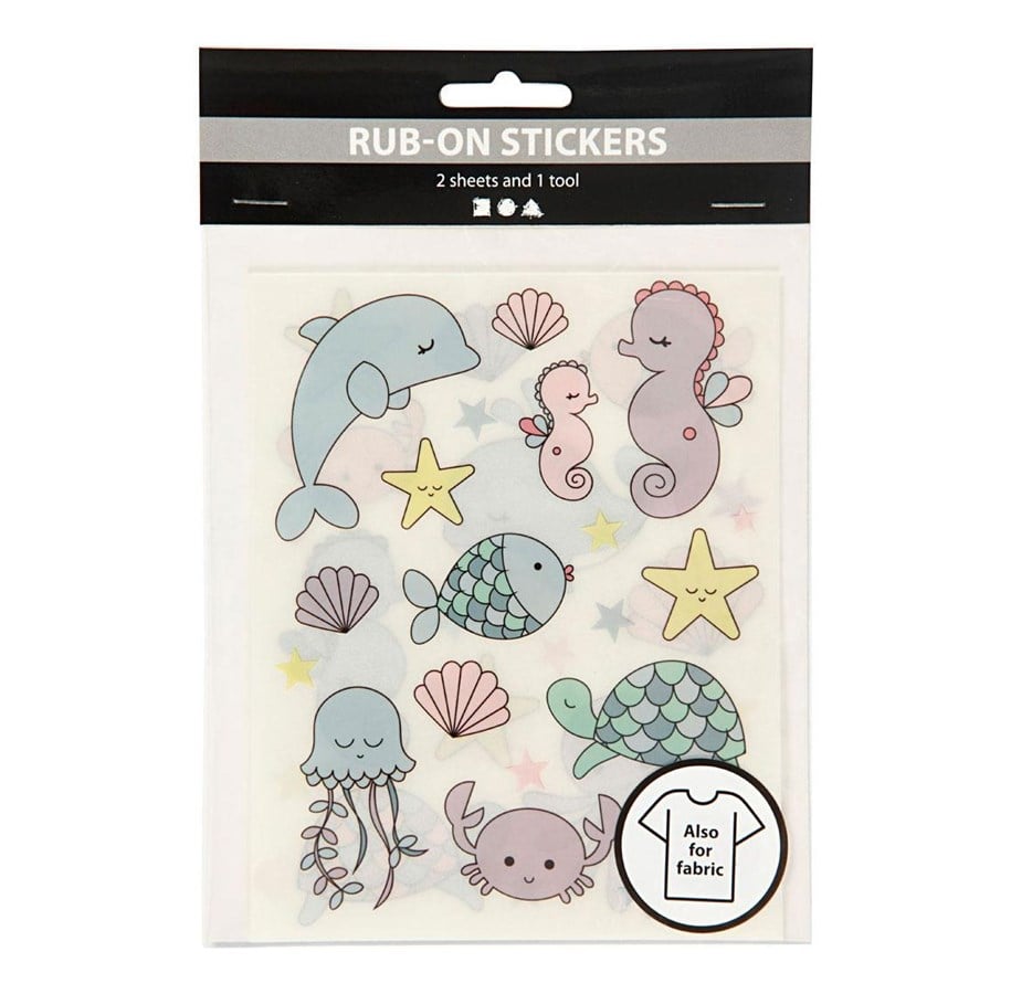 Kunst & Handwerk Ausstattung - Creativ Company - Rub-On Stickers Ocean 2 Sheets - 283965