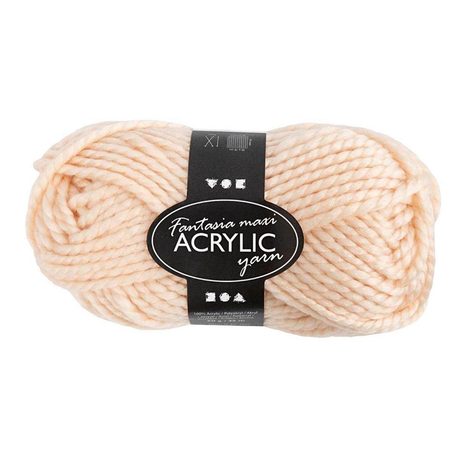 Garn & Zubehör - Creativ Company - Fantasia Acrylic Yarn Light Beige 35m - 421881