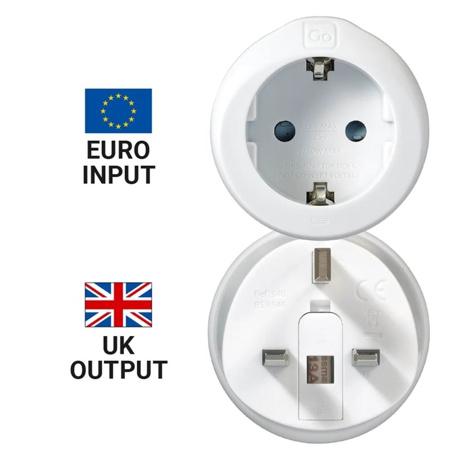 Handys - Adapter und Ladegeräte - Go Travel EU-UK-Adapter - 5016326005402
