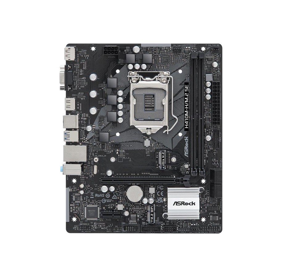 Mainboard - ASRock H410M-H/M.2 SE - motherboard - micro ATX - LGA1200 Socket - H370 Mainboard - Intel H370 - Intel LGA1200 - DDR4 RAM - Micro-ATX - 90-MXBMU0-A0UAYZ