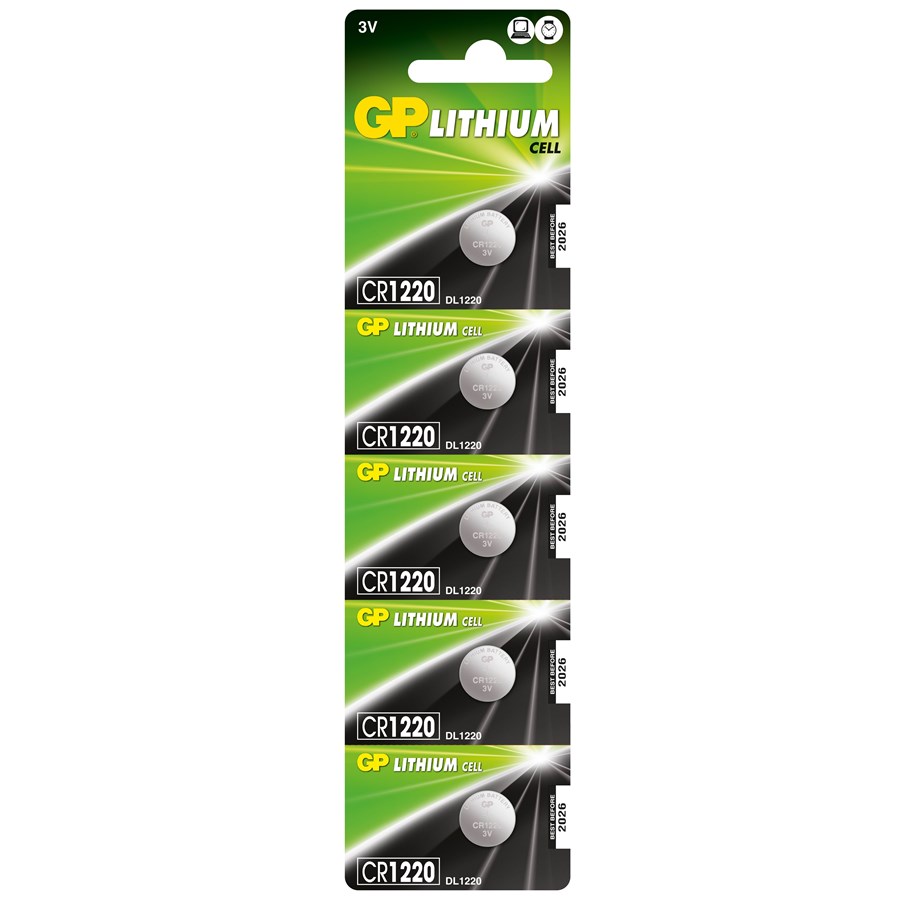 Batterien und Akkus - GP Batteries Lithium CR1220, 5-pack - 2191