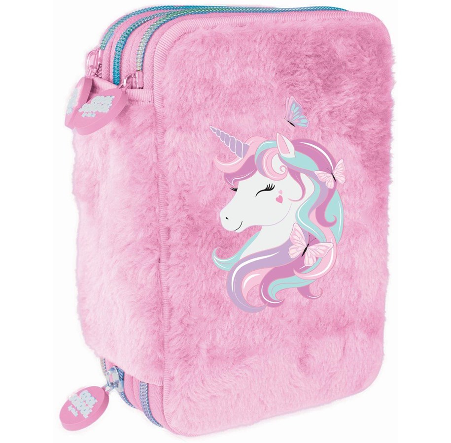 Schul-Zubehör - Tinka PENCILCASE TRIPPEL UNICORN ROSA  COOL SCHOOL - 8-804709