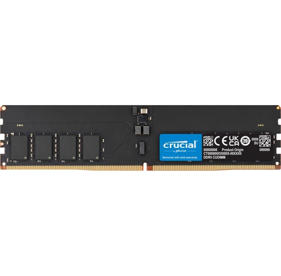 Arbeitsspeicher (RAM) - Crucial CUDIMM DDR5-6400 - 16GB - CL52 - Single Channel (1 pcs) - Schwarz - CT16G64C52CU5
