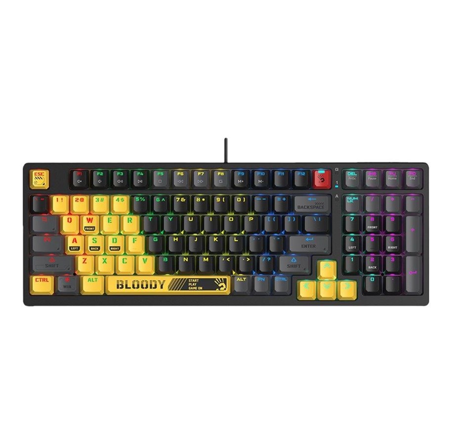 Tastaturen - A4Tech Bloody S98 Sports - Tastatur - Gelb - A4TKLA47389