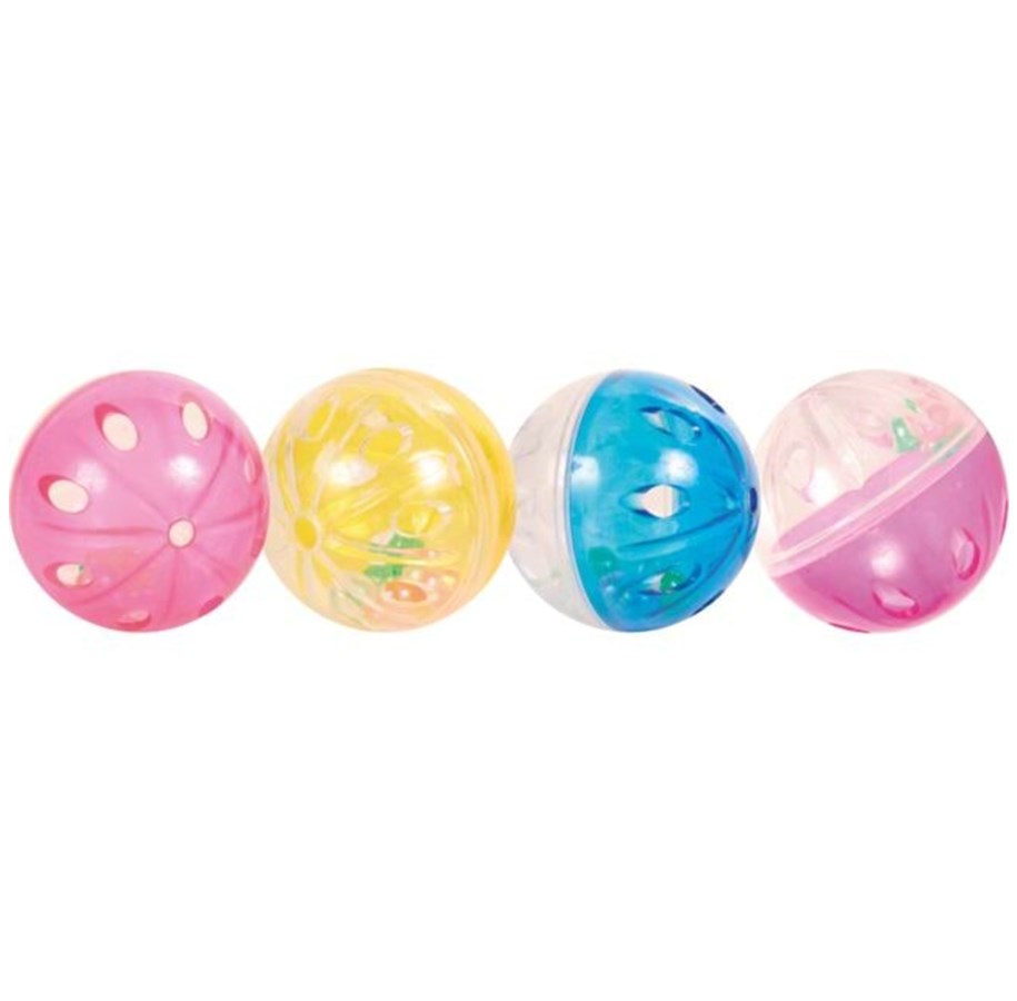 Katzen - Jolly Paw Katzenspielzeug Rasselbälle Verschiedene Farben (4er-Pack) - JP34109