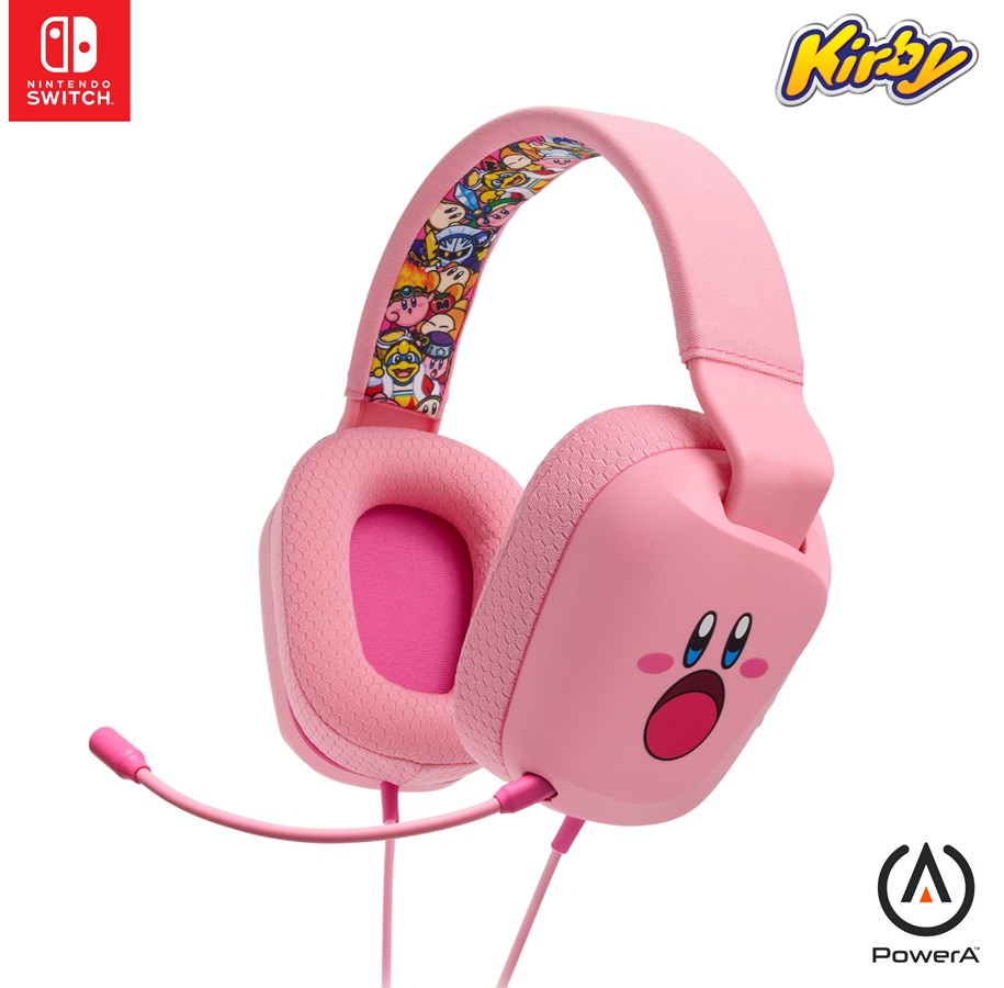 Gaming Zubehör - PowerA Wired Stereo Headset for Nintendo Switch - Kirby Mouthful - NSHS0299-01