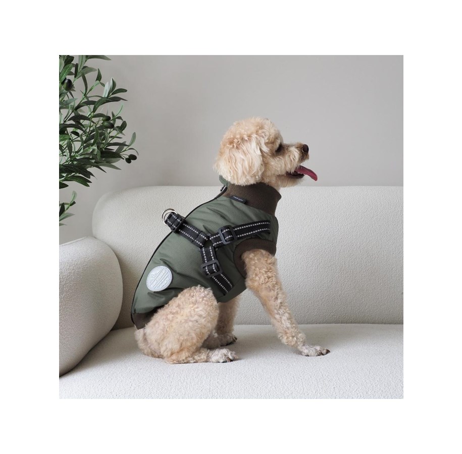 Hunde - Nordic Paws - Dogcoat Thor with harness 30cm - Green XS - 697271866223