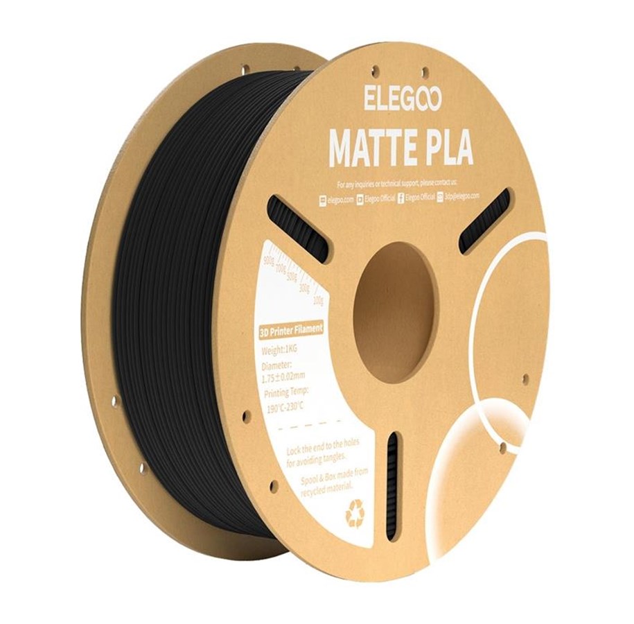 Filament - 3D Drucker - Elegoo PLA Matte Filament - Black - 50.203.0250