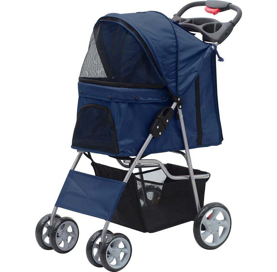 Hunde - Pawise - Stroller For Cats And Dogs Blue 68x46x100 cm - 636.9100