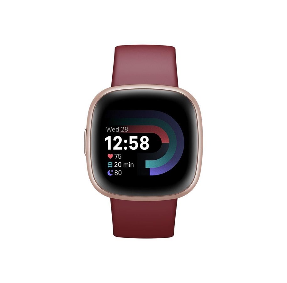 Smartwatches, Pulsuhren, Sportuhren & Schrittzähler - Fitbit Versa 4 - copper rose - smart watch with band - beet juice - FB523RGRD