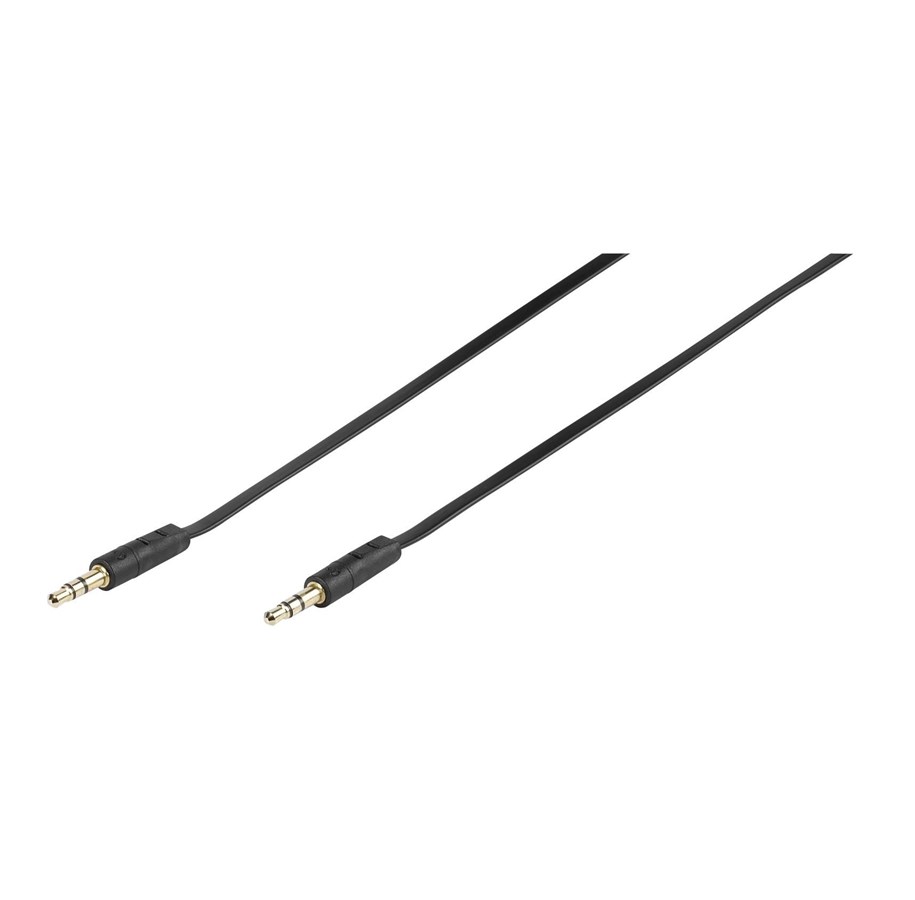 Audio Kabel - Vivanco Audio Cable 1x3.5mm Flat 1.5m Black - 4008928461336