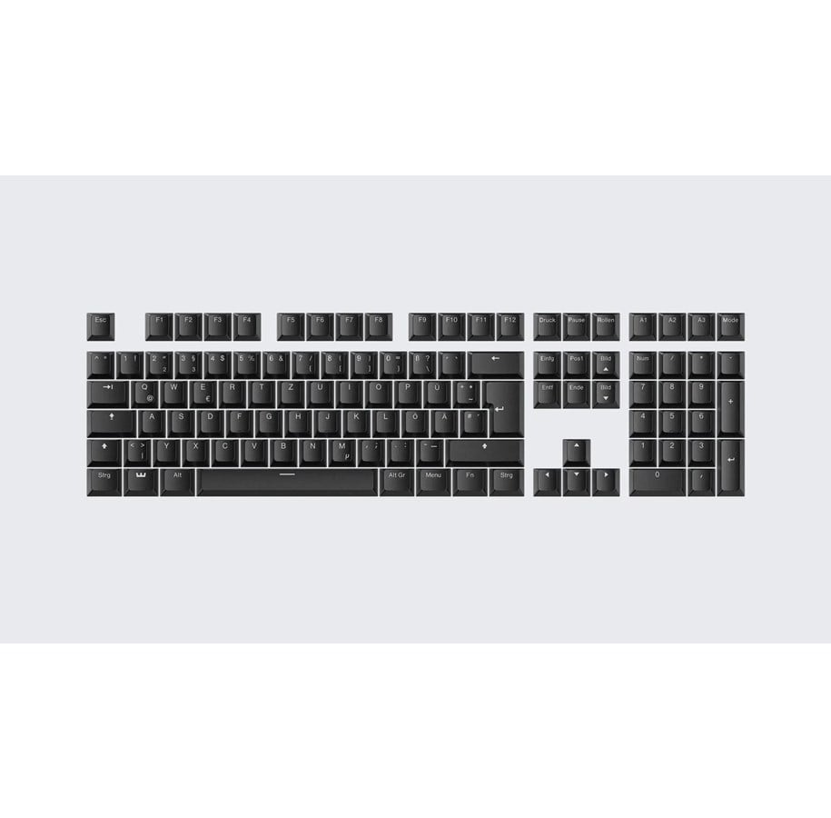 Tastaturen - Wooting PBT ISO Keycaps - Just Black - Keycaps - Deutsch - Schwarz - KC2-DE1-PDS-BK1