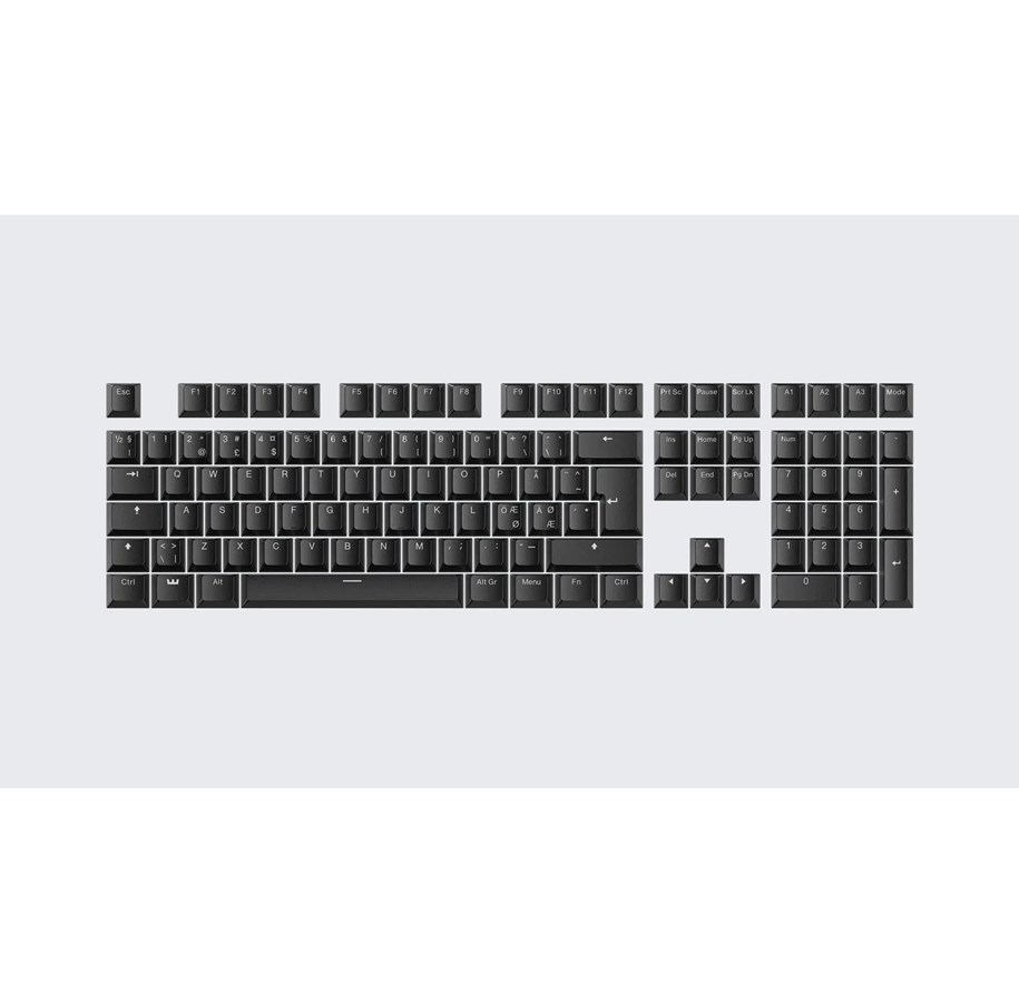 Tastaturen - Wooting PBT ISO Keycaps - Just Black - Keycaps - Nordic ISO - Schwarz - KC2-NR1-PDS-BK1