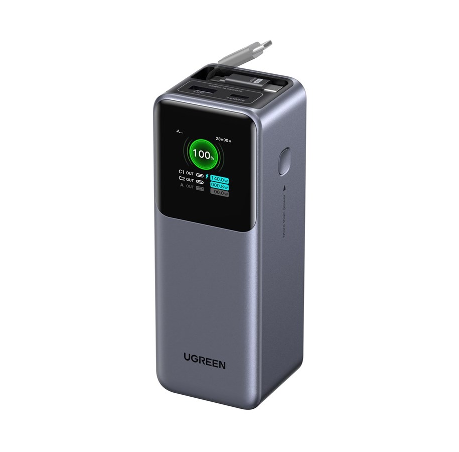 Powerbank (Akku) - UGREEN 165 W Power Bank with Retractable Cable Powerbank (Akku) - 20000 mAh - 55987B