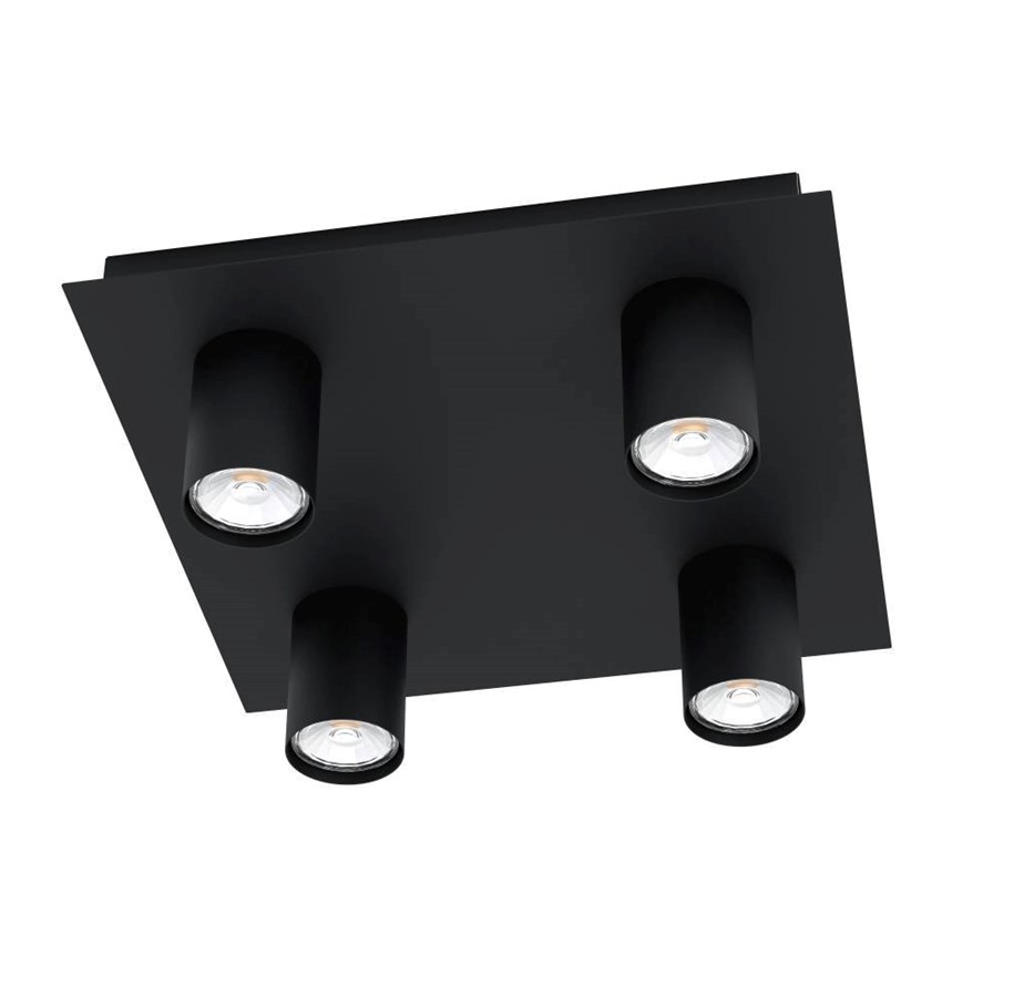 Lampen - EGLO VALCASOTTO DECKENLEUCHTE 4XGU10 SCHWARZ - 99516