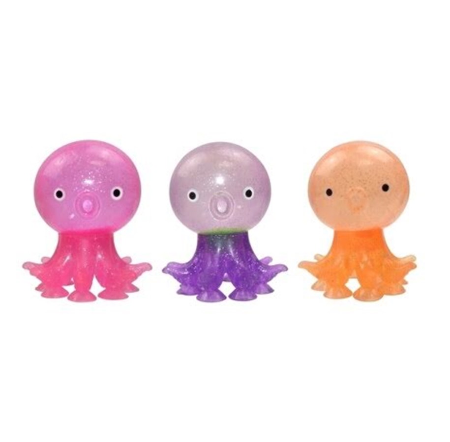 Kleine Mitbringsel für Kinder - Pocket Money Octopus Glitter Squeeze Ball With Suc - assorted - 621579