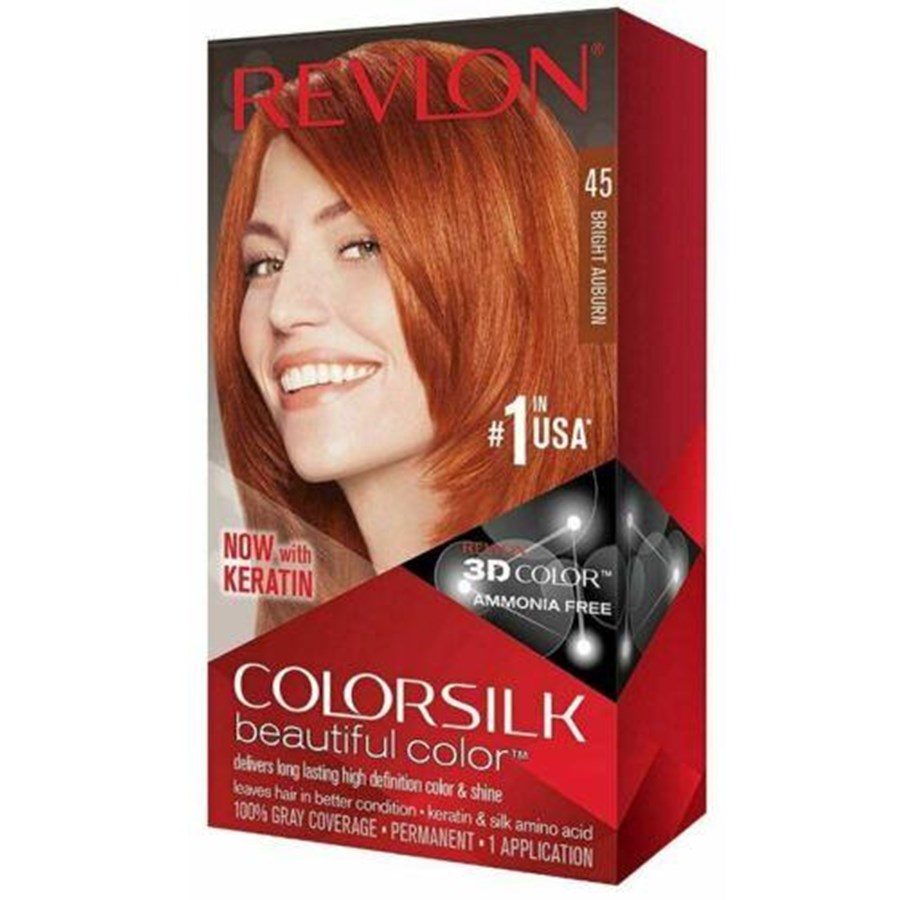 Haircare - Revlon - Beautiful Color 58g.– 45 Bright Auburn. Rødbrun. - 309978695455