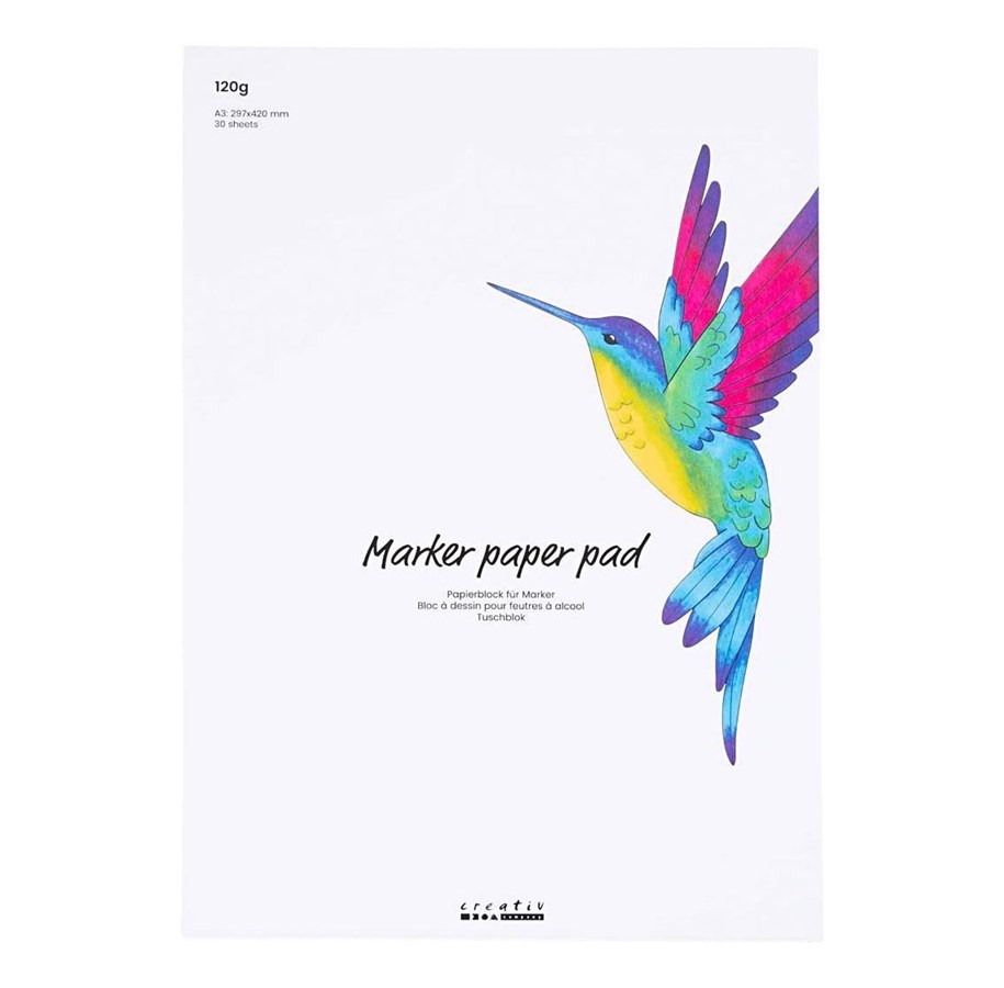 Hobby-Zubehör - Creativ Company - Paper Pad For Markers White A3 30 Sheets - 221133