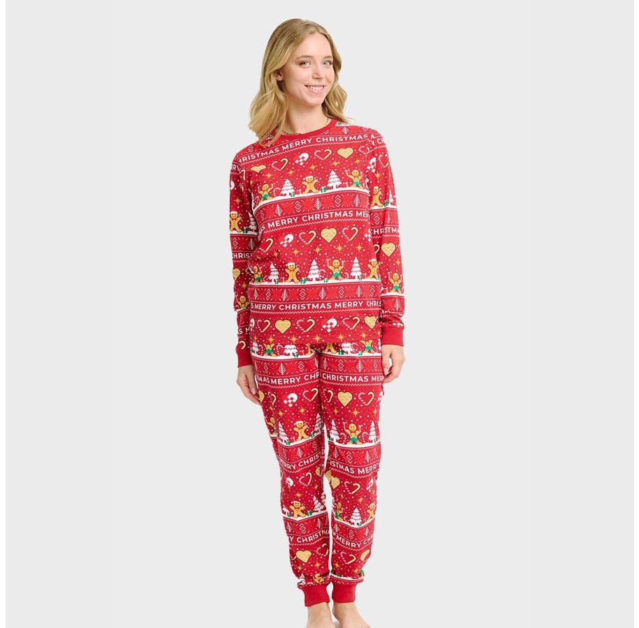 Weihnachtspullover - Jule-Sweaters - Christmas cookie pyjamas red - L/XL - 5740009934474