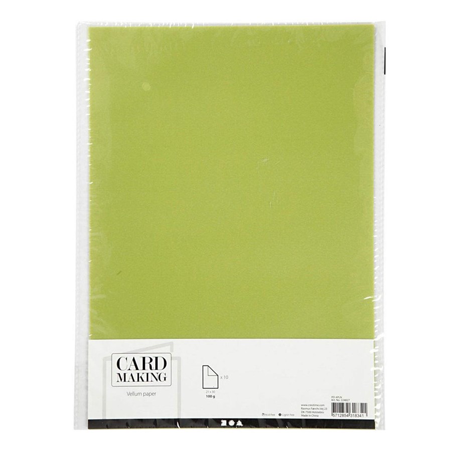 Kunst & Handwerk Ausstattung - Creativ Company - Vellum paper A4 Light Green 10 Sheets - 224827