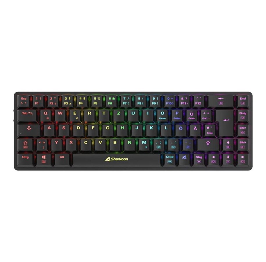 Tastaturen - Sharkoon PureWriter W65 - keyboard - dual mode - 65% - QWERTZ - German - black Input Device - Gaming Tastatur - 65% - Deutsch - Schwarz - 4044951036936