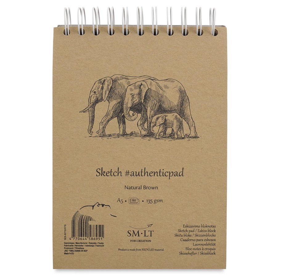 Blöcke, Formulare und Notizbücher - SMLT Drawing pad SKITSE NATUR. BROWN A5. 135g - SM103-A5