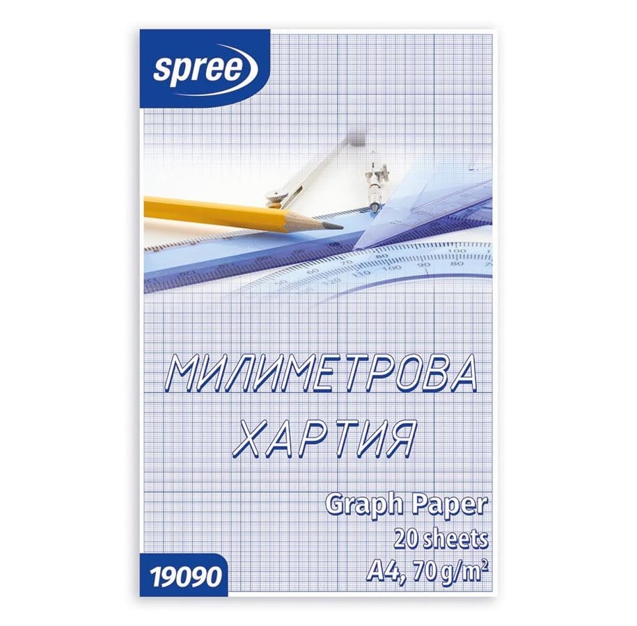Papier, Fotopapier und Etiketten - SPREE Millimeter pad A4 20 sheets - 19090