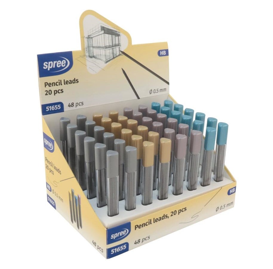Utensilien zum Schreiben und Zeichnen - SPREE Pencil leads 0.5mm HB case of 20 pcs. - 51655