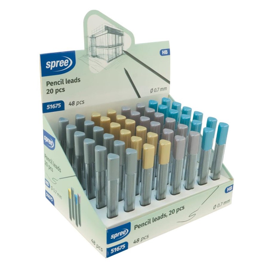Utensilien zum Schreiben und Zeichnen - SPREE Pencil leads 0.7mm HB case with 20 pcs. - 51675