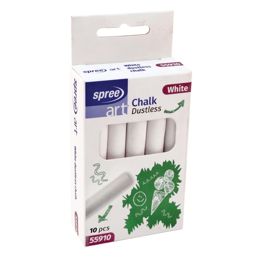 Utensilien zum Schreiben und Zeichnen - SPREE Chalkboard chalk 10 pcs WHITE - 55910