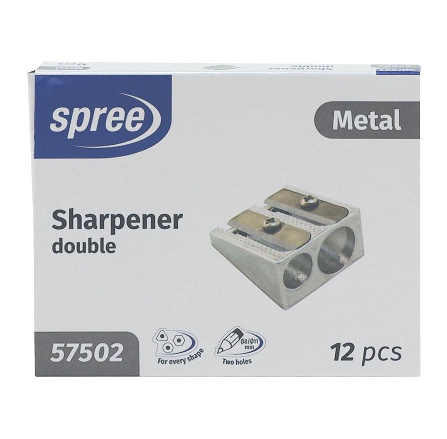 Utensilien zum Schreiben und Zeichnen - SPREE Metal pencil sharpener for 2 pencils - 57502