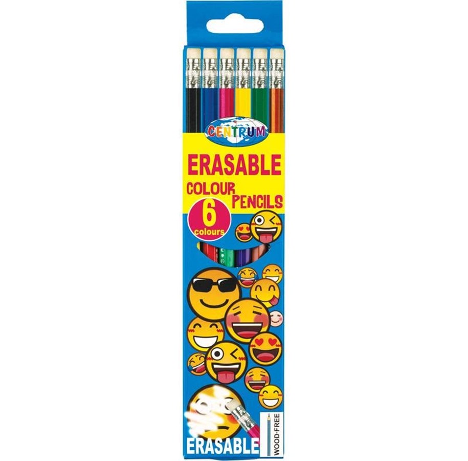 Utensilien zum Schreiben und Zeichnen - CENTRUM Crayon 6 pcs EMOJIDEX with rubber top - 80501