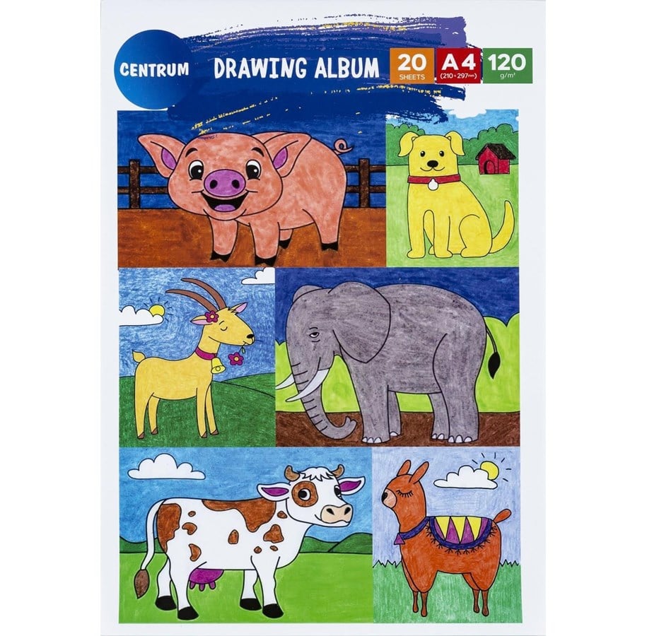 Hobby-Zubehör - CENTRUM Drawing pad ANIMAL A4. 120g. 20 pages. - 80828