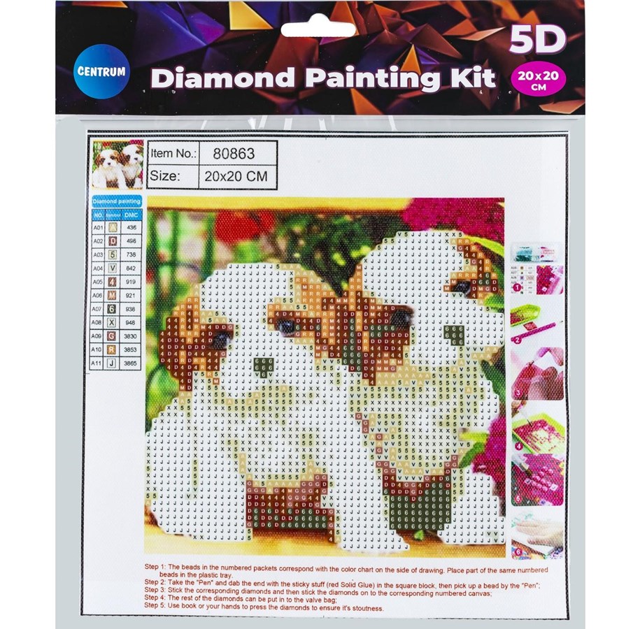 Hobby-Zubehör - CENTRUM Diamond Painting 20*20cm. DOG - 80863
