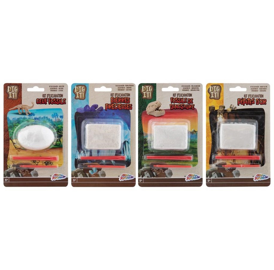 Spielzeug - Creative Craft Group Fossil excavation set DIG IT 4 ass. - 923007