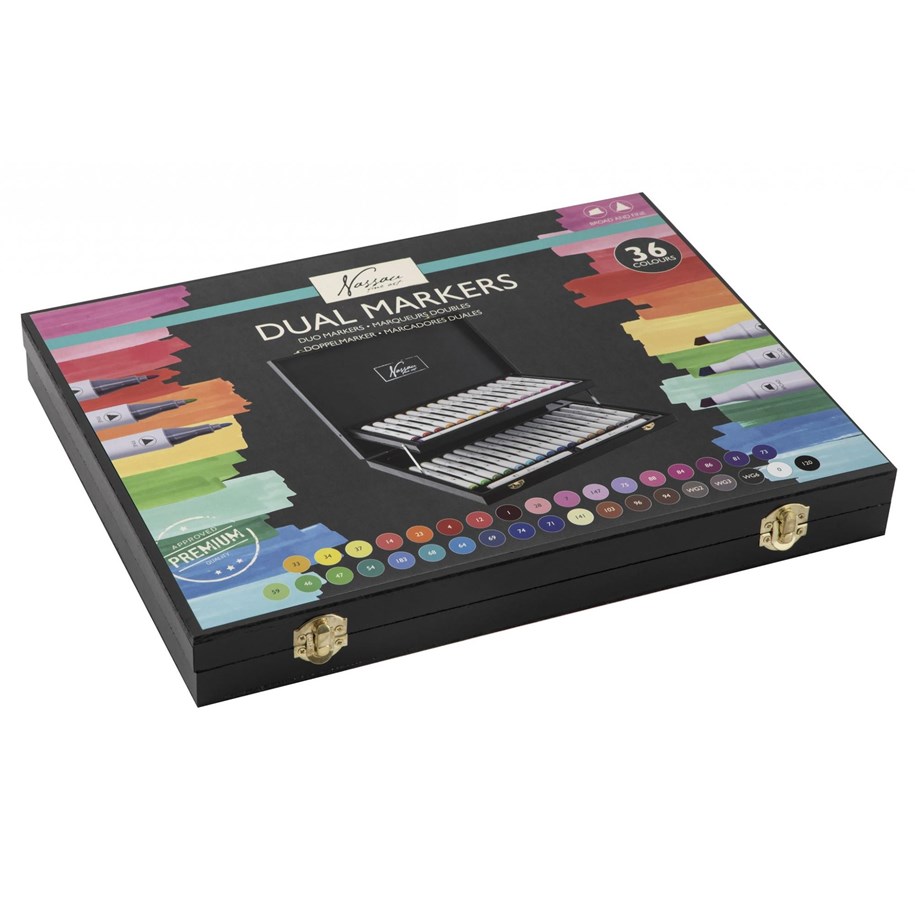 Hobby-Zubehör - Creative Craft Group Thick/thin markers - wooden box - AR0115/22GE