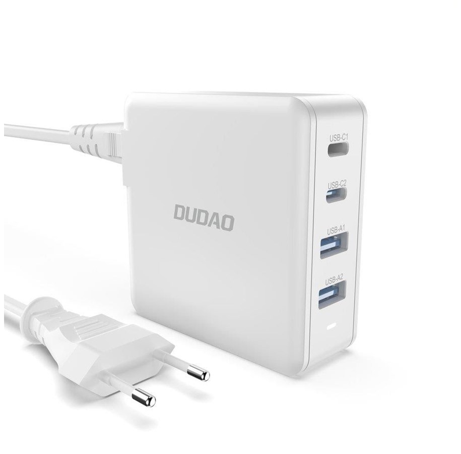Handys - Anderes Zubehör - Dudao GaN 100W fast wall charger 2 x USB-C / 2 x USB  A100EU - white - 6973687248727