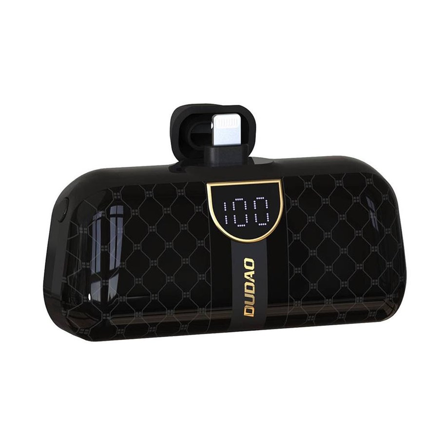 Powerbank (Akku) - Dudao K20SL 5000mAh mini power bank with Lightning / USB-C connectors - black - 5000 mAh - 6976625331352