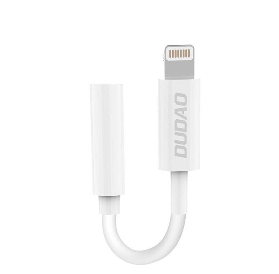 Audio Kabel - Dudao audio adapter headphone adapter from Lightning to 3.5 mm mini jack white (L16i white) - 6976625336104