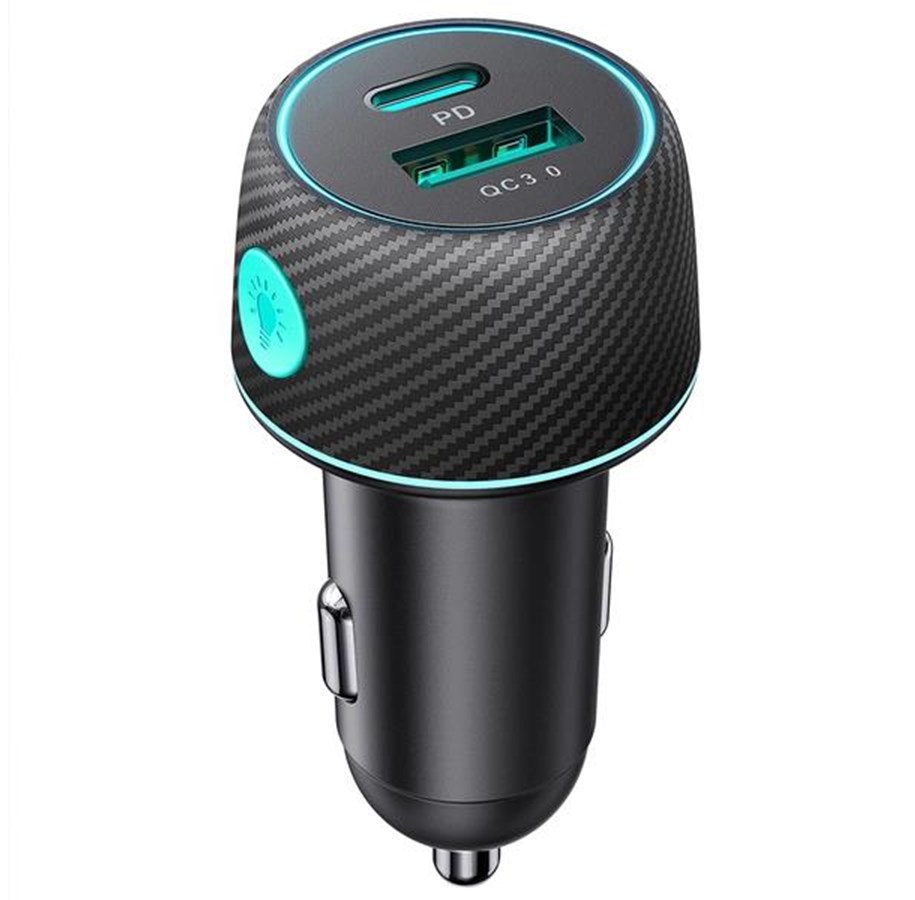 Handys - Adapter und Ladegeräte - Joyroom 60W USB-C USB-A car charger  JR-CCN01 - black - 6956116736828