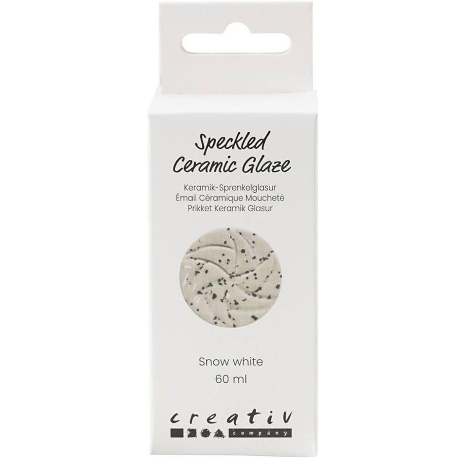 Kunst & Handwerk Ausstattung - Creativ Company - Speckled Ceramic Glaze 999-1060 C Opaque Snow White - 60ml - 789750