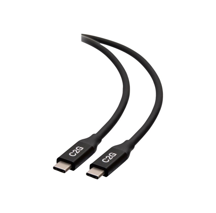 USB Kabel - C2G 2.5ft (0.8m) USB-C Male to USB-C Male Cable (20V 5A) - USB4 (40Gbps) - USB-C cable - 24 pin USB-C to 24 pin USB-C - 80 cm - C2G28877